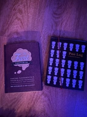 Funny Bathroom Humor Book Bundle Poo Log + Fart Tootorial Gag Gift